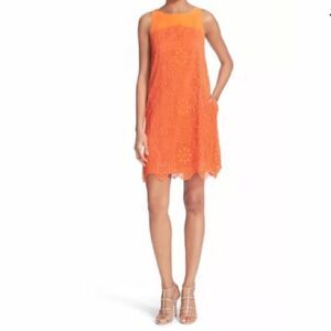 NWT Trina Turk Emerson Dress Orange Lace Shift Sz4